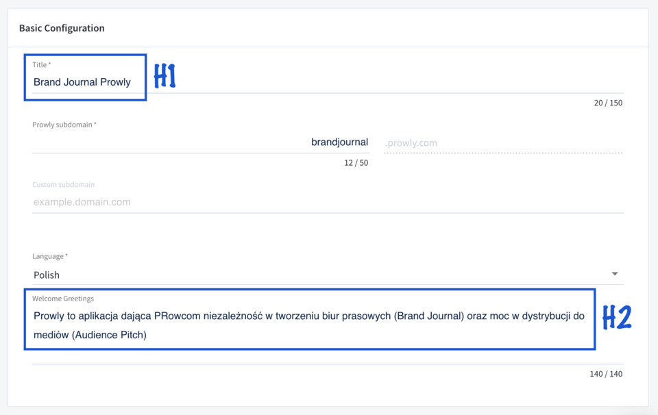 Stories -&gt; Brand Journals -&gt; Settings