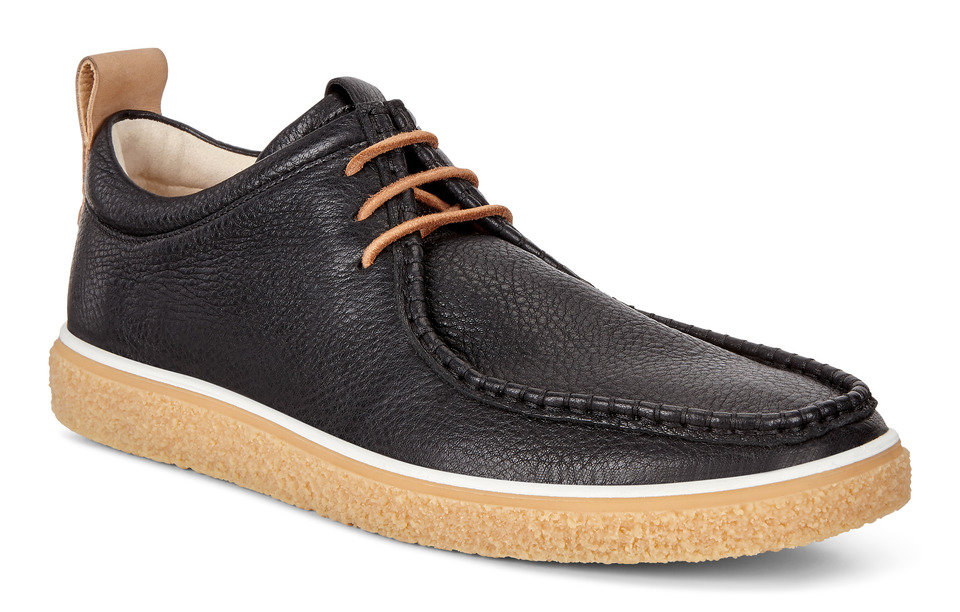 ECCO MEN’S CREPETRAY MOC TIE ‘BLACK/POWDER’