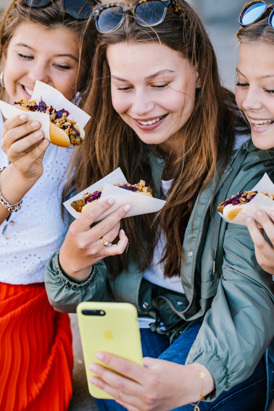 IKEA People eating veggie hot dog.jpg