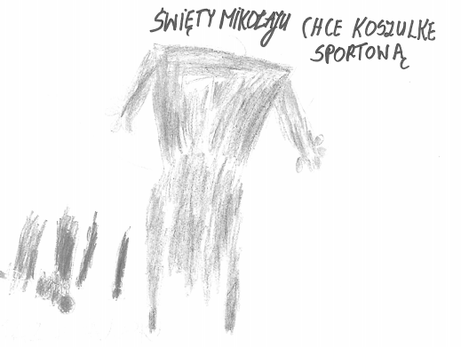 List jednego z podopiecznych z Domu Pomocy Społecznej w Kadłubie, który prosi o koszulkę sportową.