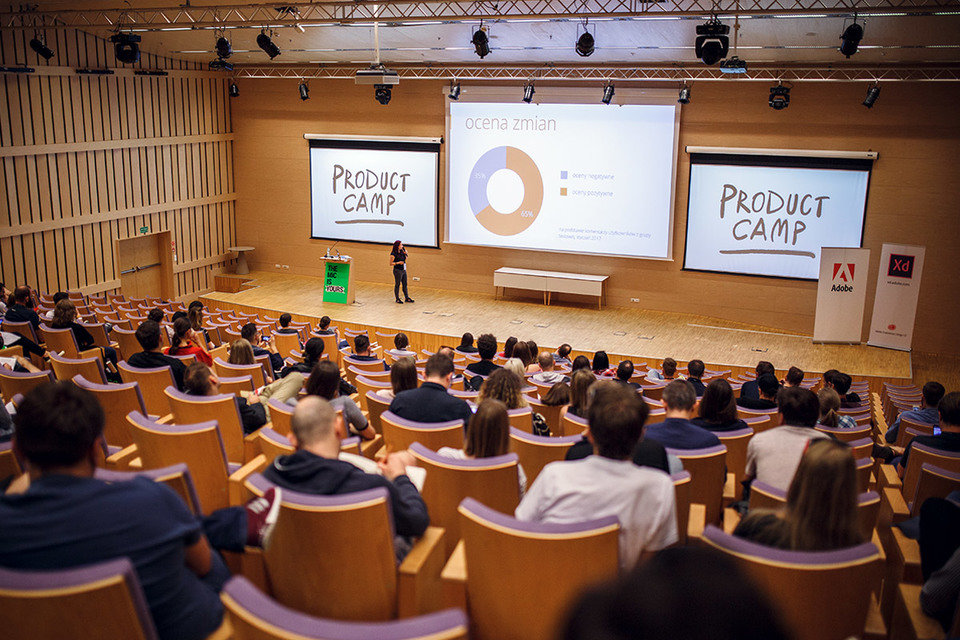 Wystąpienie podczas Product Camp 2017, fot.: M. Szeremeta