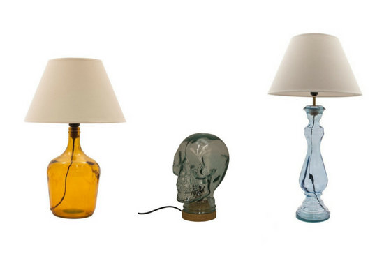 Nietuzinkowe lampy ze szkła pochodzącego z recyklingu