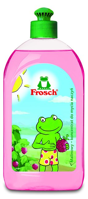 Frosch Malinowy Koncentrat do Mycia Naczyń<br>pojemność: 500 ml<br>sugerowana cena detaliczna: 6,59 zł