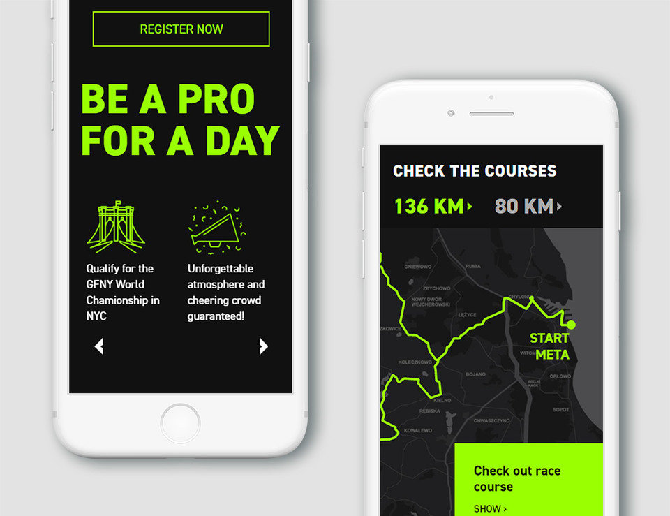 Mobile view of the site<br>
