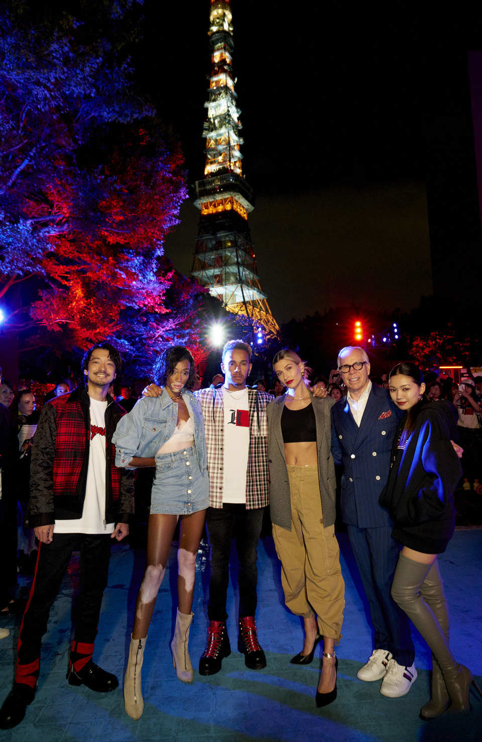 Nobu, Winnie Harlow, Lewis Hamilton, Hailey Baldwin, Tommy Hilfiger and Fumi.jpg
